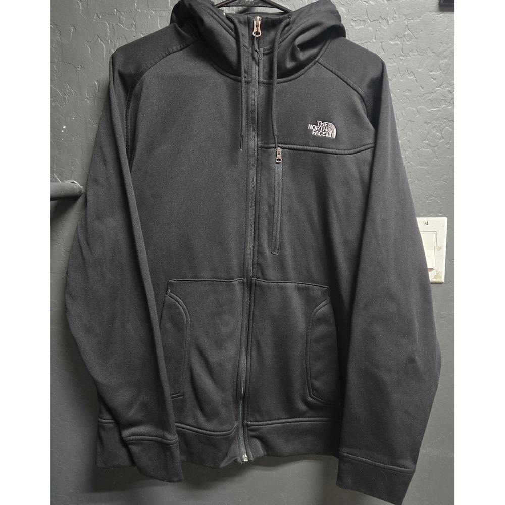 The North Face Mens Black Full Zip Hoodie Performance Fleece-Lined Men's Large